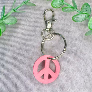 Peace nyckelring i rosa