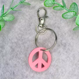 Peace nyckelring i rosa