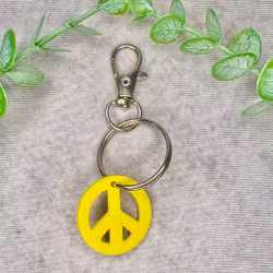 Peace nyckelring i gult