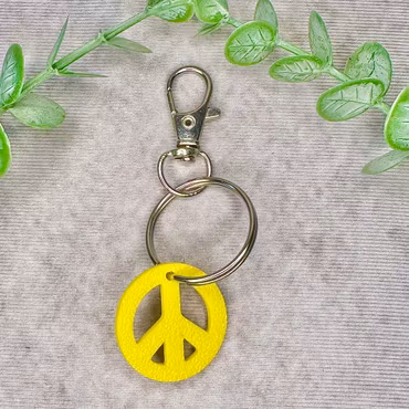 Peace nyckelring i gult