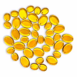 Sy-på-strass Ovala – Guld/Bärnsten, 40-pack