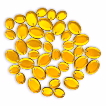 Sy-på-strass Ovala – Guld/Bärnsten, 40-pack