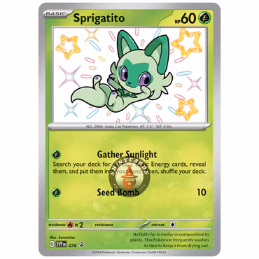 Sprigatito - SVP076 Black Star Promo - Pokémon Scarlet & Violet: Paldean Fates