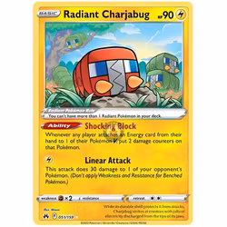 Radiant Charjabug – 051/159 – Pokémon Sword & Shield: Crown Zenith