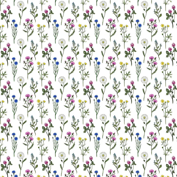 Midsommar – bomullstyg med småblommigt mönster