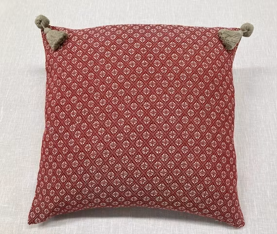 Trine kuddfodral röd/vit