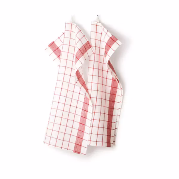 Handduk Köksruta Röd