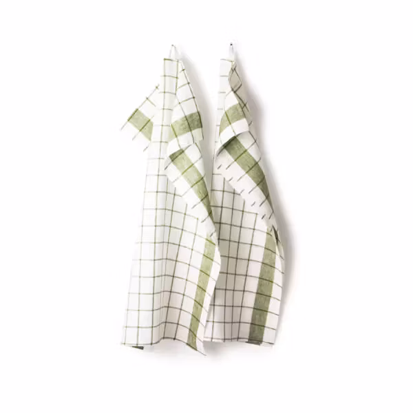Handduk Köksruta Grön
