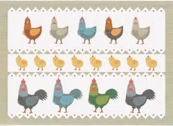 Hönsfamilj tablett 35x48