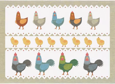 Hönsfamilj tablett 35x48