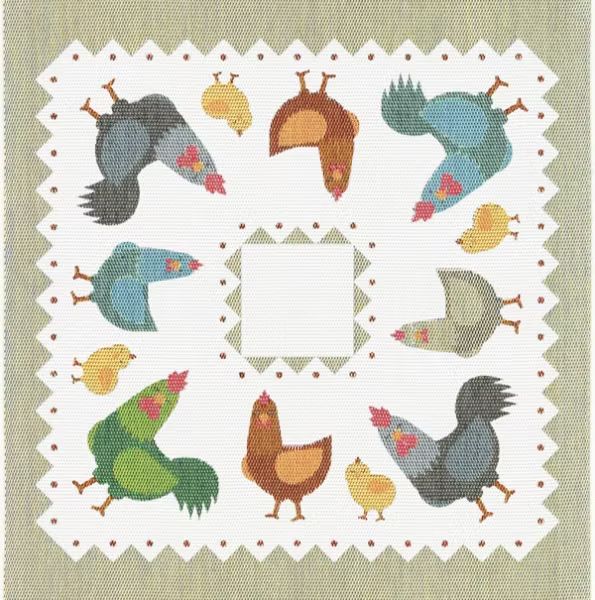 Hönsfamilj duk 35x35