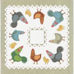 Hönsfamilj duk 35x35