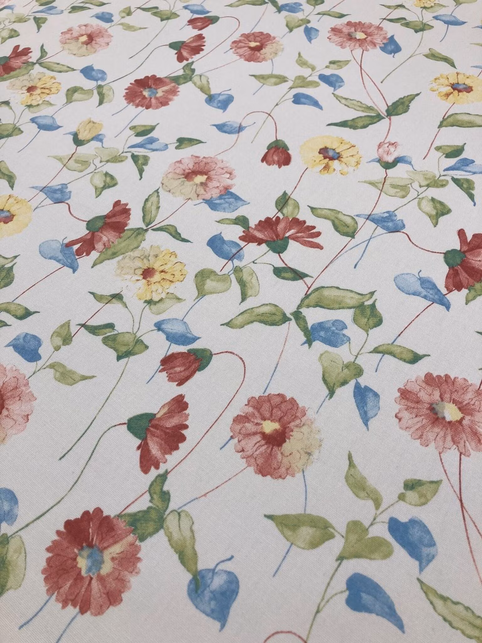 Närbild av Daisy  färgglada blommor i mjuka toner av rosa, blått, grönt, gult och rött