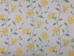 Louise – glesvävd metervara med gula blommor