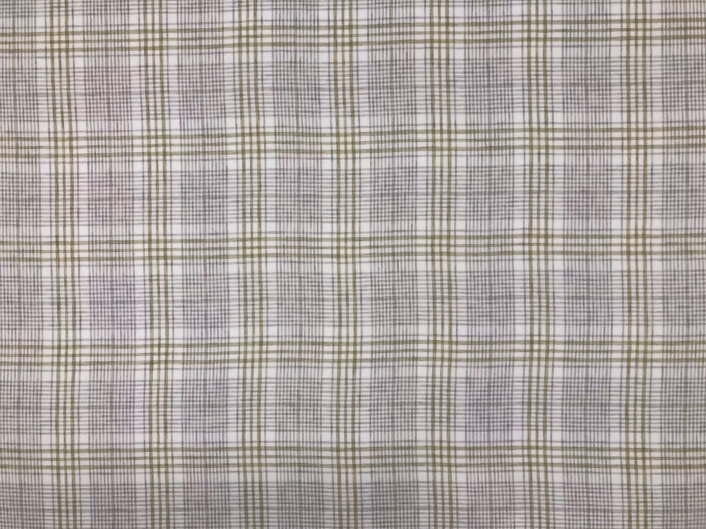 Bergen grön rutigt tyg i gröna beige och offwhite toner