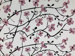 Yoko rosa – bomullstyg med blommande grenar