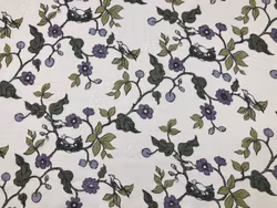 Fågelbo – glesvävt hellinne med fågelbon och blommor