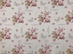 Scarlet – bomullstyg med rosa rosor