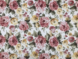 Dibujo – blommigt gardintyg med rosor