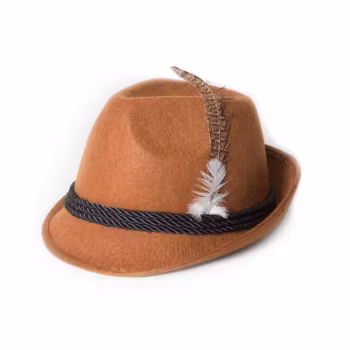 Bayernhatt - brun med fjäder