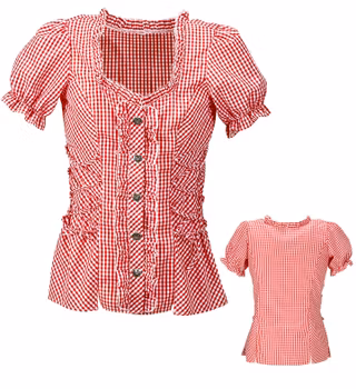 Oktoberfest blus - röd/vit