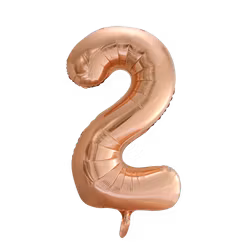 Sifferballonger, 86 cm, rose/guld - 2