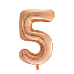 Sifferballonger, 86 cm, rose/guld - 5