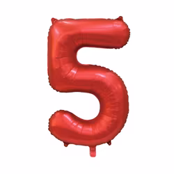 Sifferballonger, 86 cm, satin röd - 5