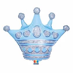 Folieballong - Ljusblå krona