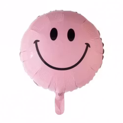 Folieballong - Rosa smiley