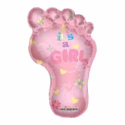 Folieballong - Baby girl footprint shape