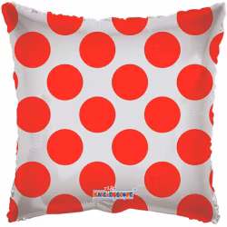 Folieballong - Genomskinlig /prickig röd