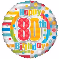 Folieballong - Happy 80th birthday