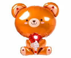 Folieballong Teddy Björn med ros