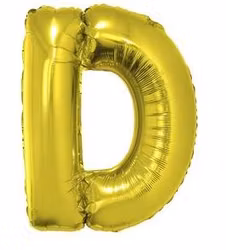 Bokstavsfolieballong D (Guld)