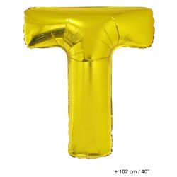 Bokstavsfolieballon T (Guld)
