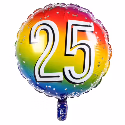 Folieballong 25 år multifärgad