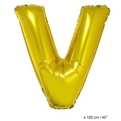 Bokstavsfolieballon V(Guld)