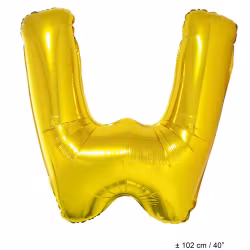 Bokstavsfolieballon W(Guld)