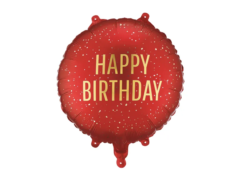 Folieballong - Happy birthday - Röd