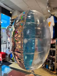 Folieballong - Transparent folieballong med holografisk halva
