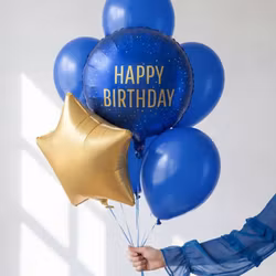 Folieballong - Happy birthday - Blå