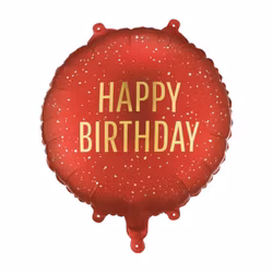 Folieballong - Happy birthday - Röd