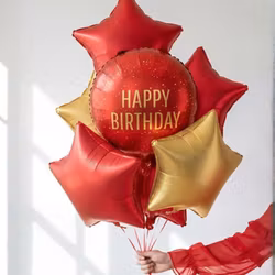 Folieballong - Happy birthday - Röd