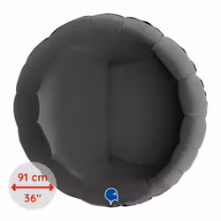 Folieballong Rund - Svart XL