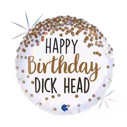 Folieballong - Happy birthday Dick head