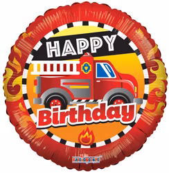 Folieballong - Happy birthday Brandbil