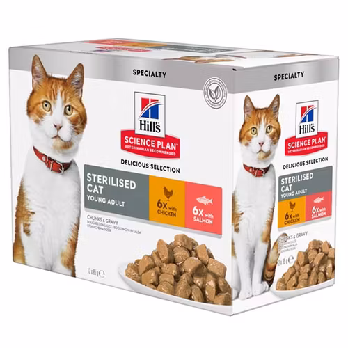 Hills Feline Adult Sterilised Salmon & Chicken 12x85g