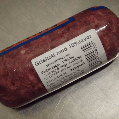 GRISKÖTT MED 10% GRISLEVER