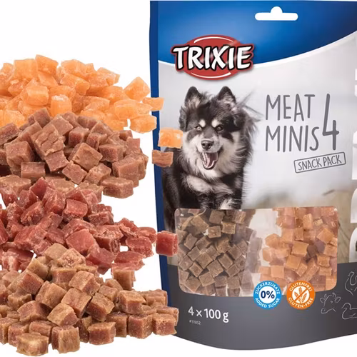 PREMIO 4 Meat Minis, kyckling, anka, beef, lamm,4 × 100 g